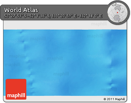 Physical 3D Map of the Area around 52° 14' 43" S, 131° 49' 29" E