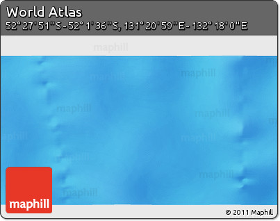 Physical 3D Map of the Area around 52° 14' 43" S, 131° 49' 29" E