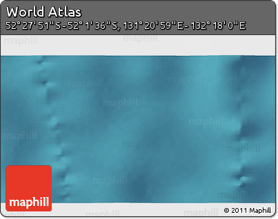 Satellite 3D Map of the Area around 52° 14' 43" S, 131° 49' 29" E