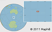 Savanna Style Location Map of the area around 52° 14' 43" S, 132° 40' 30" E