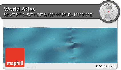 Satellite Panoramic Map of the Area around 52° 14' 43" S, 132° 40' 30" E