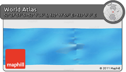 Shaded Relief Panoramic Map of the Area around 52° 14' 43" S, 132° 40' 30" E