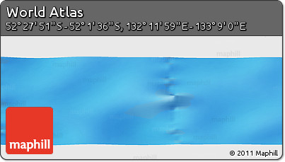 Shaded Relief Panoramic Map of the Area around 52° 14' 43" S, 132° 40' 30" E