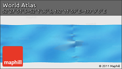 Shaded Relief Panoramic Map of the Area around 52° 14' 43" S, 132° 40' 30" E