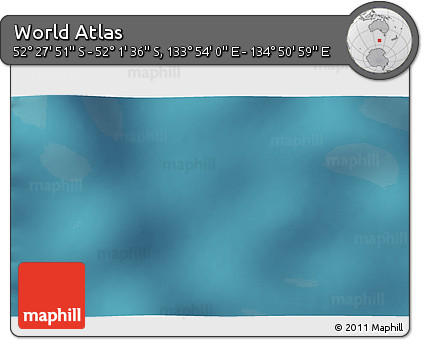Satellite 3D Map of the Area around 52° 14' 43" S, 134° 22' 30" E