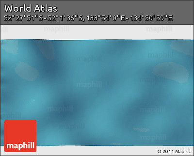Satellite 3D Map of the Area around 52° 14' 43" S, 134° 22' 30" E