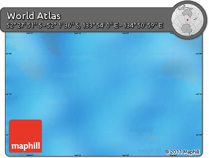 Physical Map of the Area around 52° 14' 43" S, 134° 22' 30" E