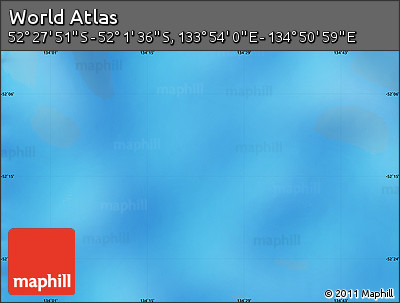 Physical Map of the Area around 52° 14' 43" S, 134° 22' 30" E