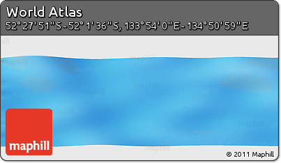 Physical Panoramic Map of the Area around 52° 14' 43" S, 134° 22' 30" E