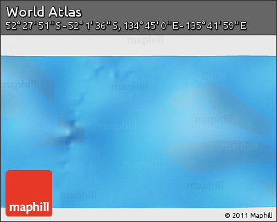 Shaded Relief 3D Map of the Area around 52° 14' 43" S, 135° 13' 29" E