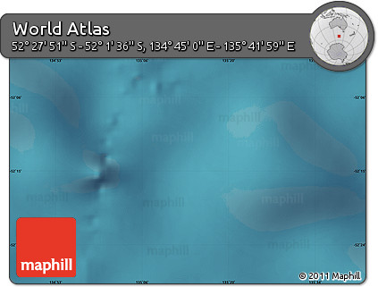 Satellite Map of the Area around 52° 14' 43" S, 135° 13' 29" E