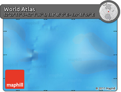 Shaded Relief Map of the Area around 52° 14' 43" S, 135° 13' 29" E