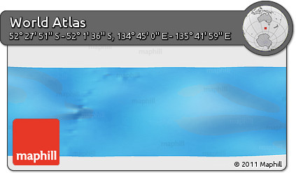 Physical Panoramic Map of the Area around 52° 14' 43" S, 135° 13' 29" E