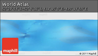 Physical Panoramic Map of the Area around 52° 14' 43" S, 135° 13' 29" E