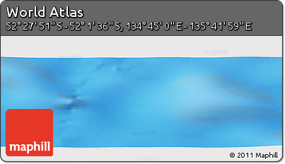 Physical Panoramic Map of the Area around 52° 14' 43" S, 135° 13' 29" E