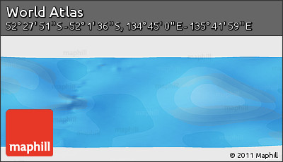 Political Panoramic Map of the Area around 52° 14' 43" S, 135° 13' 29" E