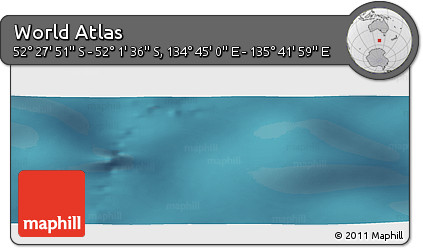 Satellite Panoramic Map of the Area around 52° 14' 43" S, 135° 13' 29" E