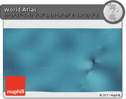 Satellite 3D Map of the Area around 52° 14' 43" S, 136° 4' 29" E