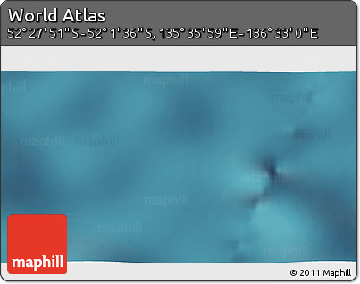 Satellite 3D Map of the Area around 52° 14' 43" S, 136° 4' 29" E
