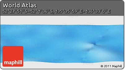 Physical Panoramic Map of the Area around 52° 14' 43" S, 136° 4' 29" E
