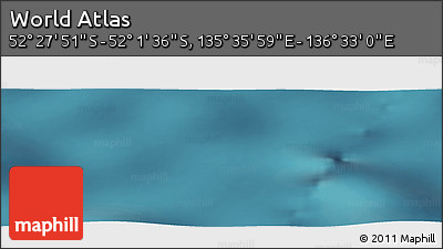 Satellite Panoramic Map of the Area around 52° 14' 43" S, 136° 4' 29" E
