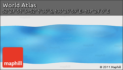 Physical Panoramic Map of the Area around 52° 14' 43" S, 136° 55' 30" E