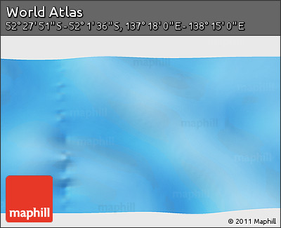 Physical 3D Map of the Area around 52° 14' 43" S, 137° 46' 30" E