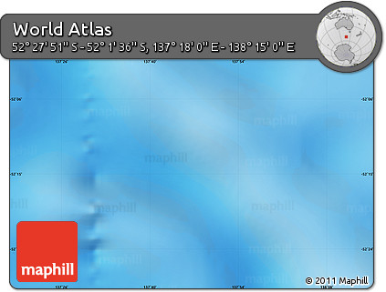 Physical Map of the Area around 52° 14' 43" S, 137° 46' 30" E