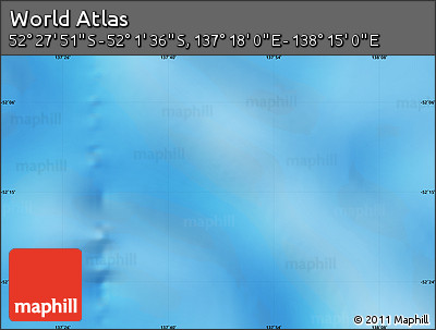 Physical Map of the Area around 52° 14' 43" S, 137° 46' 30" E