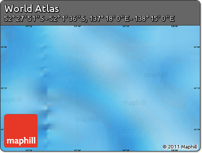 Physical Map of the Area around 52° 14' 43" S, 137° 46' 30" E