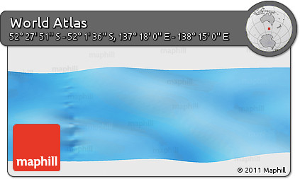 Physical Panoramic Map of the Area around 52° 14' 43" S, 137° 46' 30" E