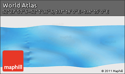 Physical Panoramic Map of the Area around 52° 14' 43" S, 137° 46' 30" E