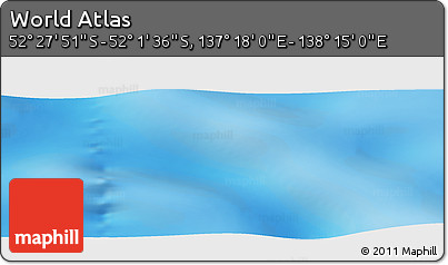 Physical Panoramic Map of the Area around 52° 14' 43" S, 137° 46' 30" E