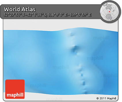 Physical 3D Map of the Area around 52° 14' 43" S, 138° 37' 30" E