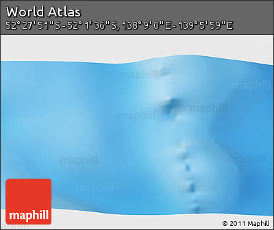 Physical 3D Map of the Area around 52° 14' 43" S, 138° 37' 30" E