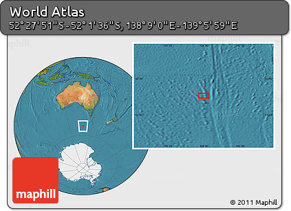 Satellite Location Map of the Area around 52° 14' 43" S, 138° 37' 30" E
