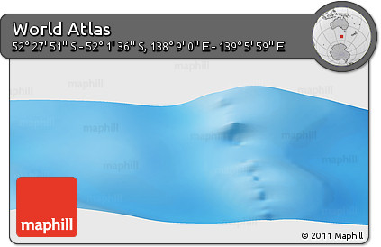 Physical Panoramic Map of the Area around 52° 14' 43" S, 138° 37' 30" E