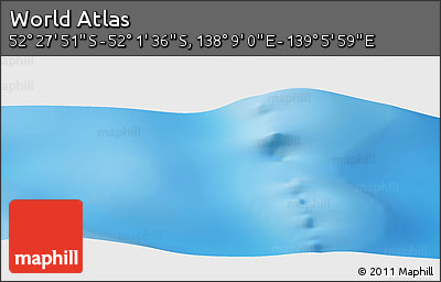 Physical Panoramic Map of the Area around 52° 14' 43" S, 138° 37' 30" E