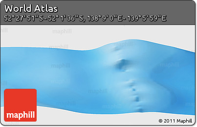 Shaded Relief Panoramic Map of the Area around 52° 14' 43" S, 138° 37' 30" E