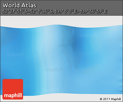 Physical 3D Map of the Area around 52° 14' 43" S, 139° 28' 29" E