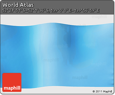 Physical 3D Map of the Area around 52° 14' 43" S, 139° 28' 29" E