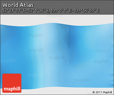 Shaded Relief 3D Map of the Area around 52° 14' 43" S, 139° 28' 29" E