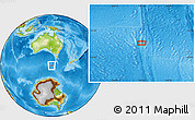 Physical Location Map of the area around 52° 14' 43" S, 139° 28' 29" E