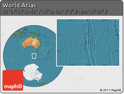 Satellite Location Map of the Area around 52° 14' 43" S, 139° 28' 29" E