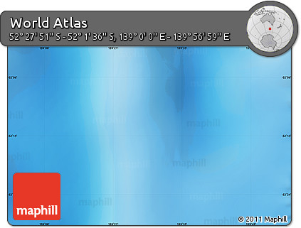 Shaded Relief Map of the Area around 52° 14' 43" S, 139° 28' 29" E