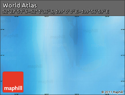 Shaded Relief Map of the Area around 52° 14' 43" S, 139° 28' 29" E