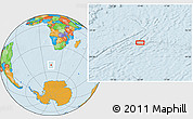 Political Location Map of the area around 52° 14' 43" S, 13° 40' 30" E