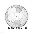Outline Map of the Area around 52° 14' 43" S, 13° 40' 30" E, rectangular outline