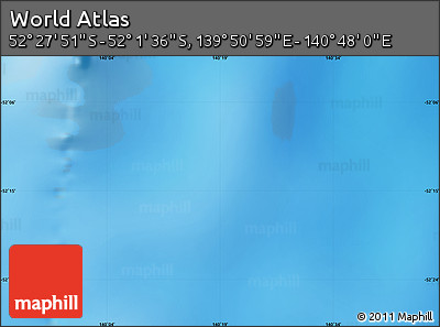 Physical Map of the Area around 52° 14' 43" S, 140° 19' 29" E