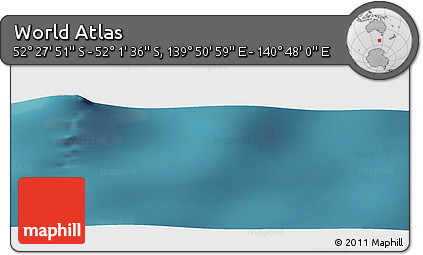 Satellite Panoramic Map of the Area around 52° 14' 43" S, 140° 19' 29" E